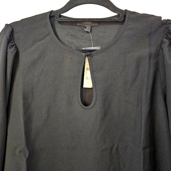 J. Crew Puff Sleeve Satin-Back Crepe Top Size Large Tall - Picture 4 of 6